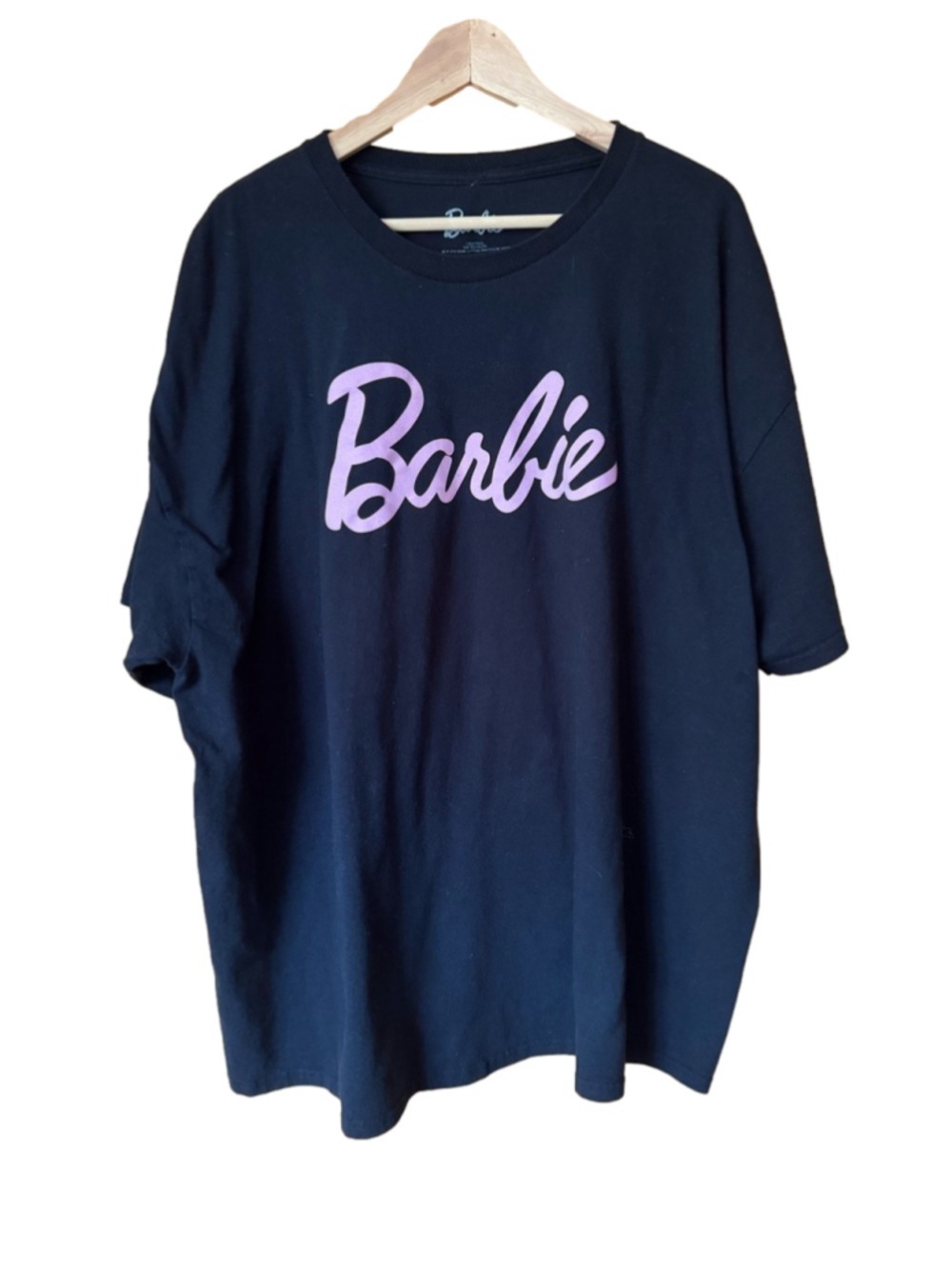 Barbie Black Tee with Pink Logo Plus size XXXL